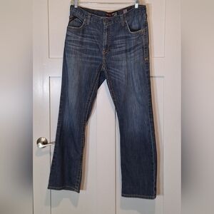 Ariat FR M4 Boot Cut 38 X 31.5 Low Rise Jeans Whiskered Faded